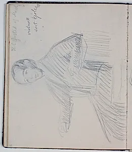 Studie af H. C. Ørsted efter maleri på Frederiksborg af W. Marstrand 1851. Farveangivelser by Niels Larsen Stevns