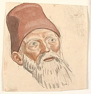 Studie af hoved af skægget olding by Joakim Skovgaard