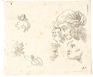 Studie af hoveder by Karel Du Jardin