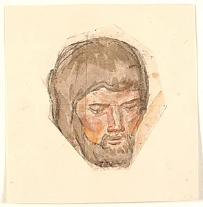 Studie af hovedet af skægget mand by Joakim Skovgaard
