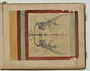 Studie af klassisk vægdekoration. Farveangivelse by Niels Larsen Stevns