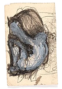 Studie af knælende, foroverbøjet figur by Oluf Hartmann