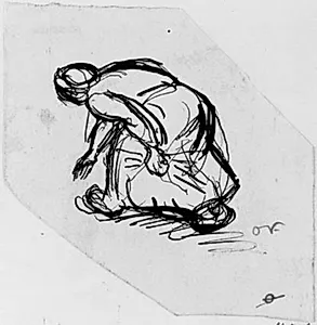 Studie af kone der sanker korn by Emile Othon Friesz