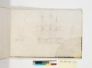 Studie af krigsskibe by C.W. Eckersberg