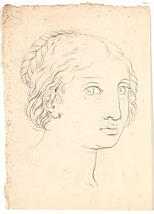 Studie af kvindeansigt by Nicolai Abildgaard