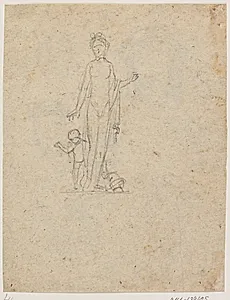 Studie af kvindefigur med barn