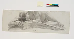 Studie af liggende mandlig model by Theodor Philipsen