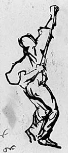 Studie af mand der trækker i et reb by Emile Othon Friesz