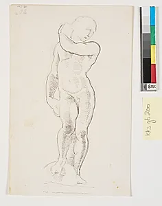 Studie af Michellangelos David (tidligere kaldet Apollo) i Mus. nazionale, Firenze by Johan Thomas Lundbye