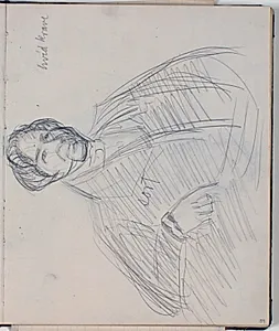 Studie af Oehlenschlæger efter maleri. Farveangivelser by Niels Larsen Stevns