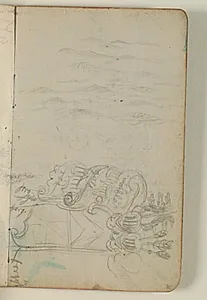 Studie af ornamentik med farveangivelser by Niels Larsen Stevns
