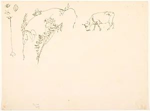Studie af planter og en ko by Lorenz Frølich