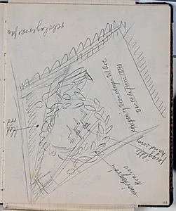 Studie af rebslagerlaugets fane. Farveangivelser by Niels Larsen Stevns