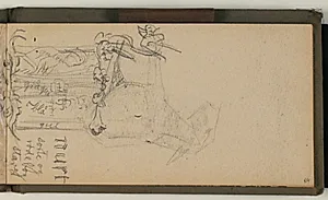 Studie af relief og æsel, med farveangivelser by Niels Larsen Stevns