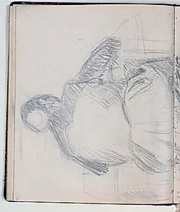 Studie af rygvendt siddende figur by Niels Larsen Stevns
