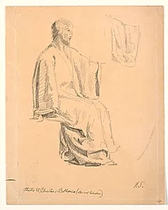 Studie af siddende Kristus by Joakim Skovgaard