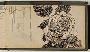 Studie af sokkel (?) og rose by Niels Larsen Stevns