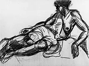 Studie af sort, kvindelig model (Miarka) by Emile Othon Friesz