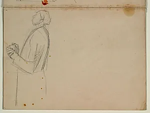 Studie af stående apostel vendt mod venstre, halvfigur. Til Himmelfarten by Niels Larsen Stevns