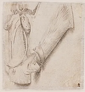 Studie af to pilekoggere by Hans Holbein (I)