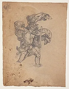 Studie efter Dürer: Den Hellige Christoforus I by J.A. Jerichau (II)