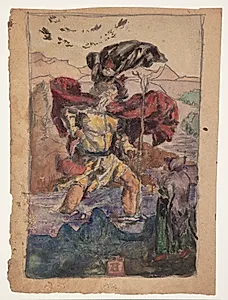 Studie efter Dürer: Den Hellige Christoforus II by J.A. Jerichau (II)
