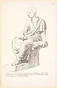 Studie efter en figur af en siddende mand by Johan Thomas Lundbye