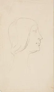 Studie efter Francesco Lauranas buste af Eleonora d'Aragona i museet i Palermo. Profil t.h. by L.A. Ring