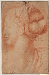 Studie efter kvindehoved i Rafael: "Transfigurationen" Vatikanet, Rom by Hendrik Krock