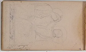 Studie efter maleri af Marias himmelkroning. "Giotto skole"; Museet i Bologna by Niels Larsen Stevns