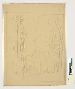 Studie til "Bøgeskov i maj". by P.C. Skovgaard