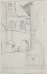 Studie til "Brevskriveren og Pigen" by Ernst Meyer