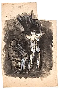 Studie til "Dædalus og Ikarus" by Oluf Hartmann