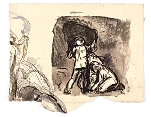 Studie til "Dædalus og Ikarus" by Oluf Hartmann