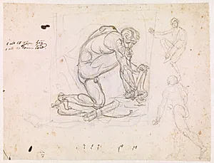 Studie til Den sårede Filoktet, samt et par andre studier af nøgne mandsfigurer by Nicolai Abildgaard