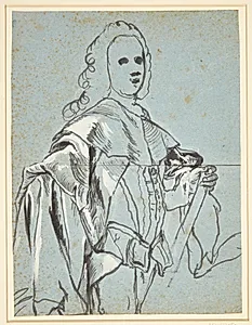 Studie til et portræt, formentlig af A.G. Moltke by C.G. Pilo