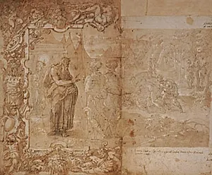 Studie til gobelin med historien om Ulysses og Diomedes by Jan van der Straet