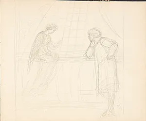 Studie til "Jomfru Blidelil" by Agnes Slott-Møller