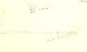 Studie til maleriet Efterårsmorgen ved Sortedamssøen, 1838 by Christen Købke