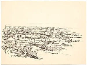 Studie til moselandskab by Fritz Syberg