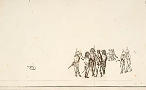 Studie til officersgruppen på Englændernes sidste dåd by C.W. Eckersberg