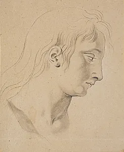 Studie til prins Hans' hoved på Christian I billedet i Christiansborg riddersal by Nicolai Abildgaard