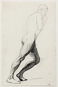 Studie til Samsons ben til museets billede "Samson hos Filistrene" (kms830) by Carl Bloch