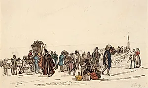 Studie til "Skibsbroen paa Horten i Christiania Fiorden" by Martinus Rørbye