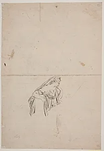 Studie til sørgende kvindefigur by Jacques François Joseph Saly