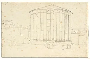 Studie til Vestatemplet. by C.W. Eckersberg