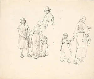 Studieblad med Dalarfolk by Wilhelm Marstrand