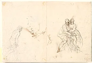 Studieblad med figurkompositioner by Hans Rottenhammer