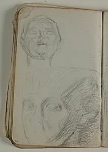 Studier af ægyptiske statuehoveder by Niels Larsen Stevns