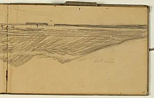 Studier af bjerglandskab ved hav by Niels Larsen Stevns